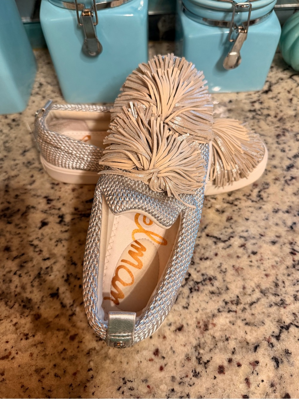 Sam Edelman Silver Metallic Tassel Slip-On Sneakers Size 8M - Picture 11 of 11